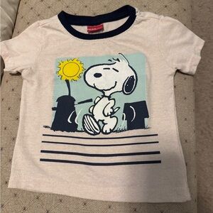 Snoopy Peanuts Pale Pink Navy short sleeve t shirt 3T Toddler Boy Girl